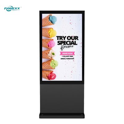 Buen precio 49 pulgadas Black AD Tablero exterior sin abanico Totem digital vertical en línea