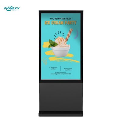 Buen precio 75 pulgadas Ventanas negras de exterior sin ventilador Totem digital vertical en línea