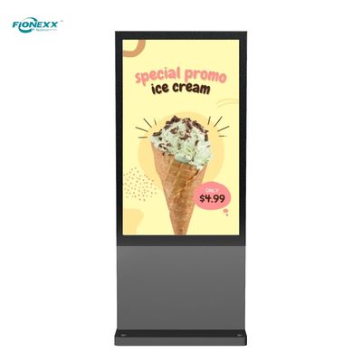 Buen precio 75 pulgadas de color gris Android de la señalización digital al aire libre Totem elegante bezel en línea