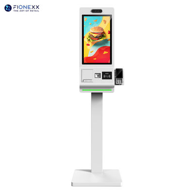Buen precio 23Quioscos de autoservicio de.6 pulgadas con escáner QR e impresora térmica para comida rápida y minoristas en línea