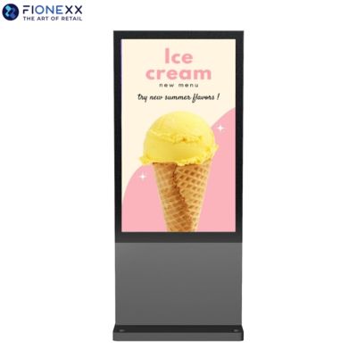 Buen precio 800-2500cd/M2 Alto brillo Totem digital exterior de 55 pulgadas Perfil de aluminio en línea