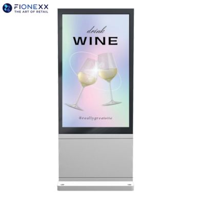 Buen precio 49 pulgadas de plata AD Tabla exterior sin ventilador vertical digital tótem en línea