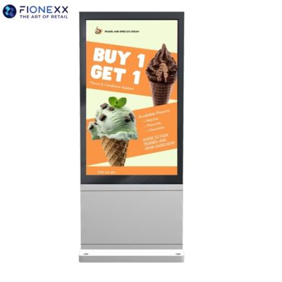 Buen precio 49 pulgadas de plata ventanas al aire libre sin ventilador vertical totem digital en línea