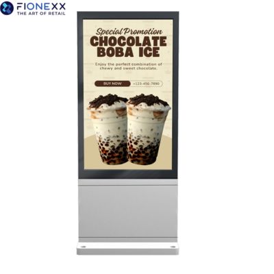 Buen precio Pantalla publicitaria vertical para exteriores de alta calidad con tótem digital sin ventilador para exteriores con Windows de 43 pulgadas, color plateado en línea