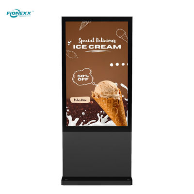 Buen precio 43 pulgadas Black AD Tablero exterior sin abanico Totem digital vertical en línea