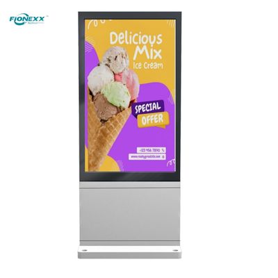 Buen precio CE 65 pulgadas de señalización digital de pie libre pantallas digitales exteriores para publicidad en línea