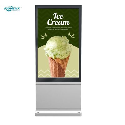 Buen precio 75''Plata AD Tablero de exterior Lcd quiosco de señalización digital externa 1650 * 928mm en línea