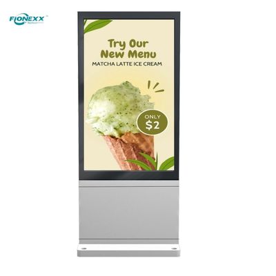 Buen precio Quiosco de señalización digital súper delgado de doble cara reproductor de publicidad LCD tótem vertical en línea