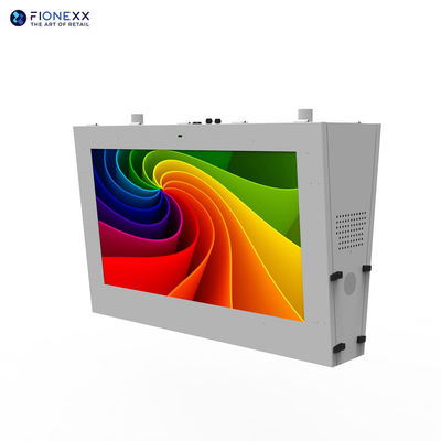 Buen precio 55 pulgadas de doble lado colgante parada de autobús señalización digital IP55 pantalla exterior en línea