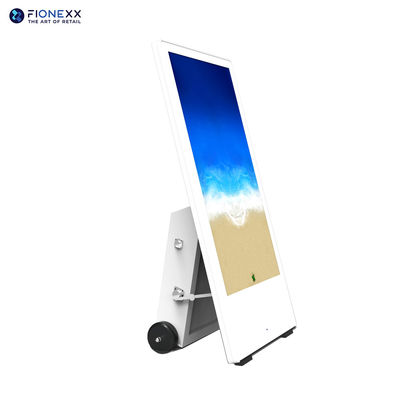 Buen precio Display de señalización digital LCD portátil de 43 pulgadas de alta capacidad con batería móvil para tiendas minoristas en línea
