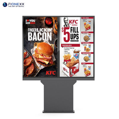 Drive Thru Restaurantes Tablero de menú señalización digital Fuera de pie Kiosco a prueba de agua pantalla de pedido táctil