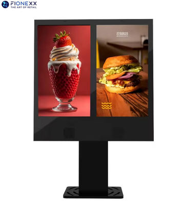Piso de apoyo Digital Signage Drive-Through WiFi LCD Marketing de comida rápida Display Menú de autoservicio 55 pulgadas Drive al aire libre A través de la señalización digital