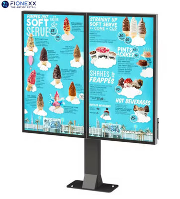 Quiosco automático automático de pedidos de señalización digital de 55 pulgadas pantalla doble resistente a la intemperie máquina de pedidos automáticos al aire libre