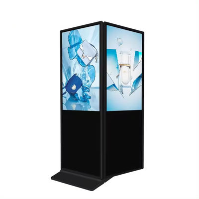 Buen precio Kiosco de pie de piso de doble cara de alta resolución de 55 pulgadas para publicidad en interiores Control remoto de CMS LCD señalización digital y pantallas en línea