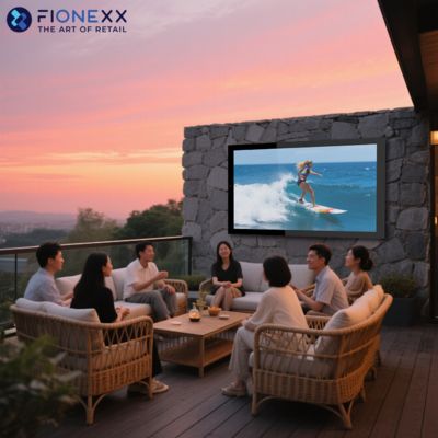 4K Ultra HD Visuales y Sonido Surround 3D IP55 exterior TV a prueba de tiempo para el sol parcial con montaje en pared compatible