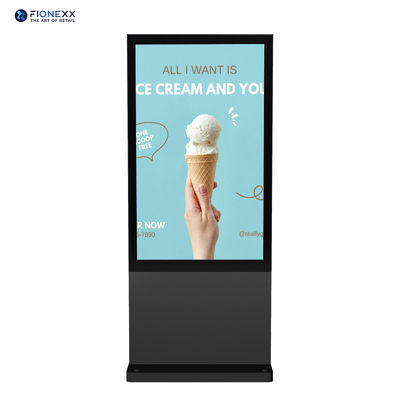 Buen precio LCD tamaño 49 pulgadas piso interior digital de pie Totem publicidad quiosco con pantalla táctil en línea