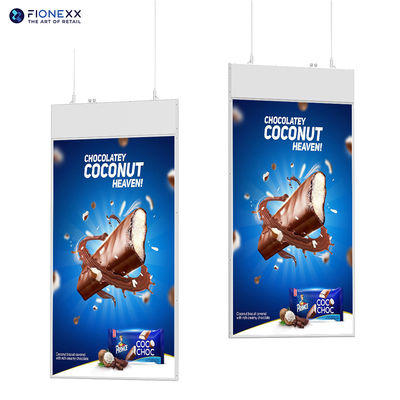 Display LCD de doble cara colgante de 43 pulgadas ultra delgado de 13,6 mm con pantallas LCD de publicidad LCD
