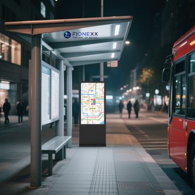Buen precio Pantalla digital tótem vertical sin ventilador para exteriores con tablero AD negro en línea