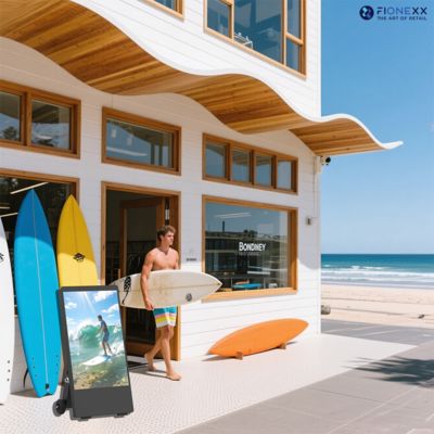 IP55 pantalla HD de alta luminosidad para exteriores con batería con señal digital con batería con señal digital 43 pulgadas