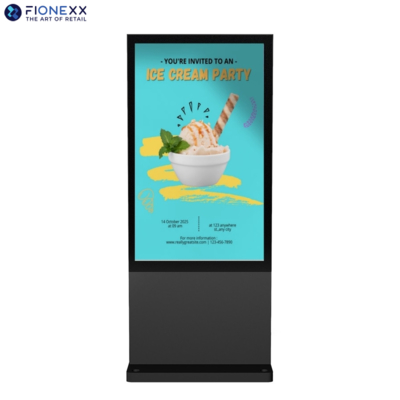 Buen precio 75 pulgadas Ventanas negras Exteriores sin ventilador Vertical Digital signage Totem en línea