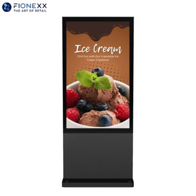 Buen precio 55 pulgadas Black AD Tablero exterior sin abanico Totem digital vertical en línea