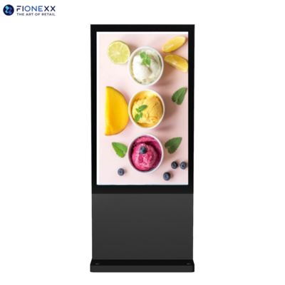 Buen precio 49 pulgadas Ventanas negras Exteriores sin ventilador Totem digital vertical en línea